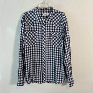 Tecovas Pearl Snap Button Up Flap Pockets Plaid Western Cowboy Ranch Men’s 2XL